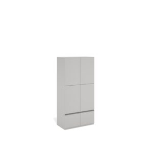Layer Dolap — A modern light gray cabinet with six doors and two drawers on a white studio background