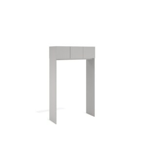 Layer Dolap — A light gray, simply designed cabinet with three drawers on a white studio background