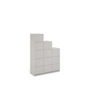 Layer Dolap — A modern, stepped, light gray cabinet with nine drawers on a white studio background