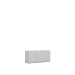 Layer Dolap — A light gray cabinet with three doors and a simple design, on a white studio background