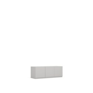 Layer Dolap — A modern light gray cabinet with three doors, standing on a white studio background