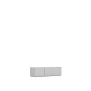 Layer Dolap — A modern light gray cabinet with three doors, standing on a white studio background