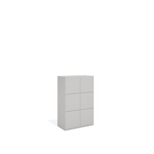 Layer Dolap — A modern light gray cabinet with six doors on a white studio background