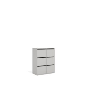 Layer Dolap — Light gray wooden cabinet with six drawers on a white studio background