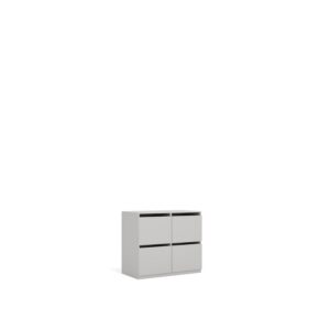 Layer Dolap — A modern, light gray cabinet with four drawers on a white studio background