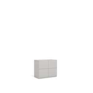 Layer Dolap — A modern light gray cabinet with four doors on a white studio background