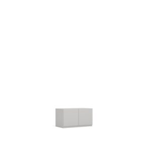 Layer Dolap — A simple, modern, light gray cabinet with two doors, standing on a white studio background