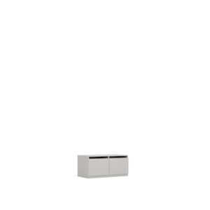 Layer Dolap — A modern, light gray cabinet with two doors on a white studio background
