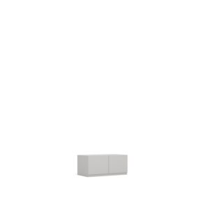 Layer Dolap — A light gray, simply designed cabinet with two doors, on a white studio background