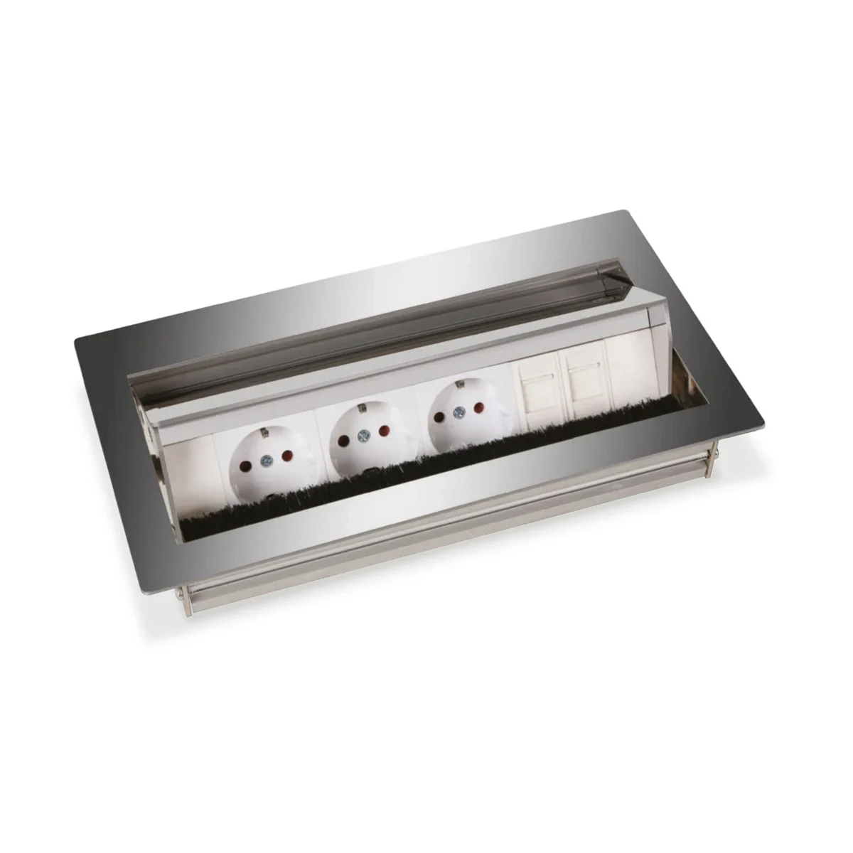 Chrome-Plated Retractable Desk Socket