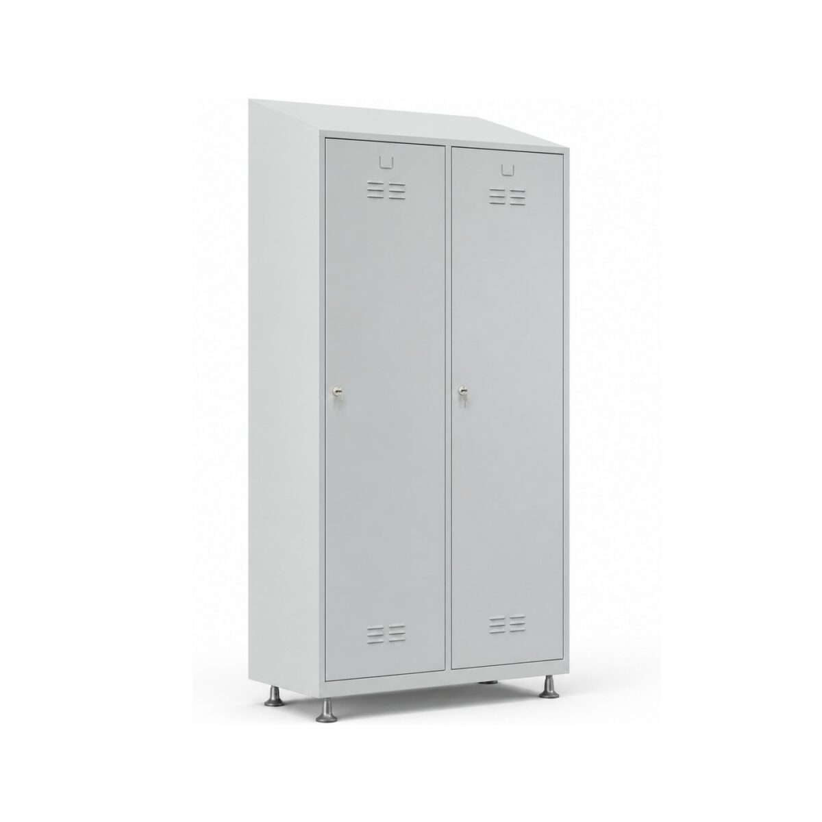 2-Person Sloping-Top Metal Locker