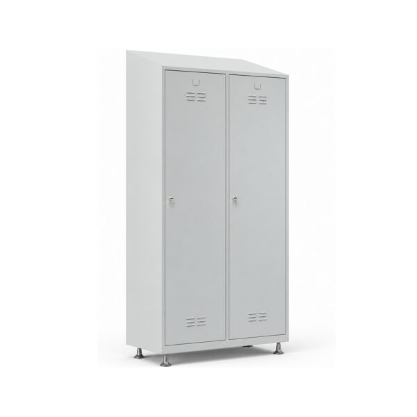 2-Person Sloping-Top Metal Locker Locker Cabinet