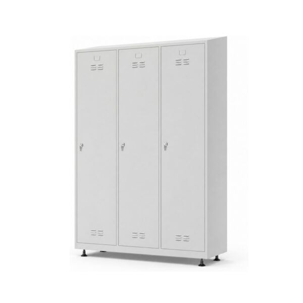 3-Person Sloping-Top Metal Locker Locker Cabinet