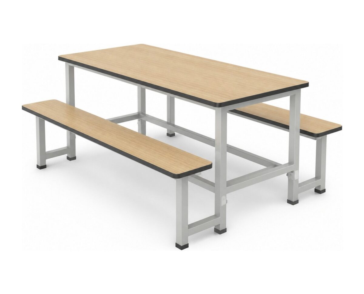Four-Person Canteen Set with Fixed Benches