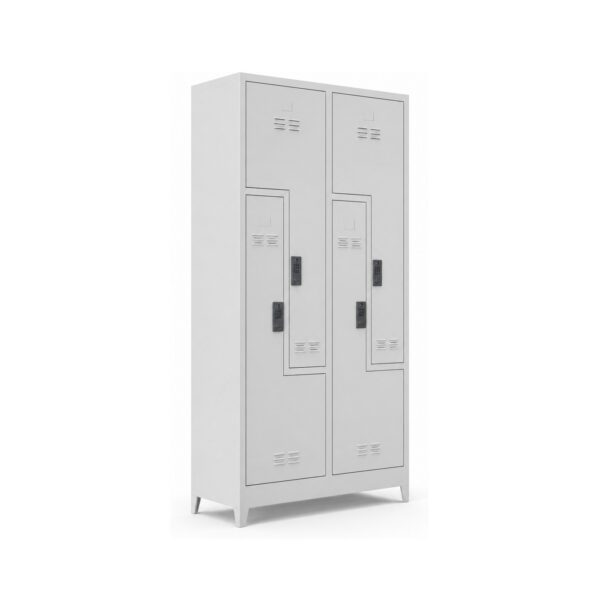 4-Person Z-Door Locker with Electronic Locks Locker Cabinet