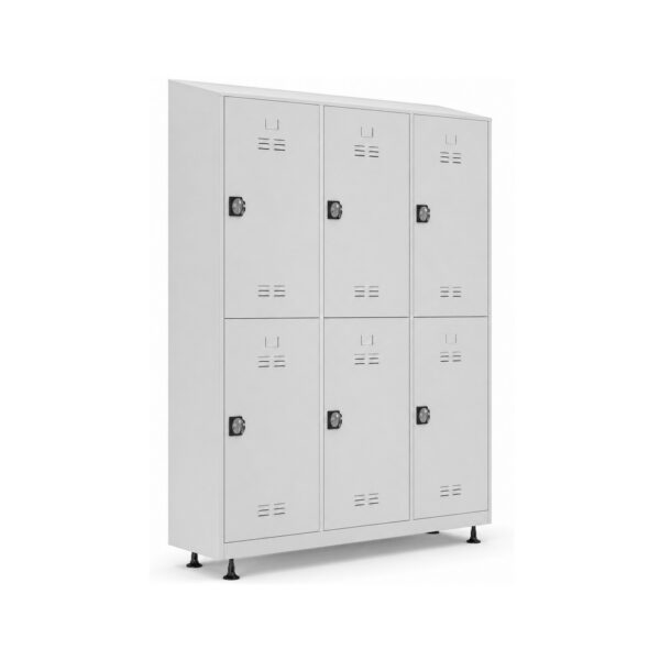 6-Person Sloping-Top Metal Locker Locker Cabinet