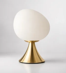 5lamp Egg Metal Opal Cam E27 Masa Lambası Pirinç 1