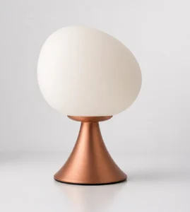 5lamp Egg Metal Opal Cam E27 Masa Lambası Bakır 1