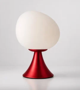 5lamp Egg Metal Opal Cam E27 Masa Lambası Kırmızı 1