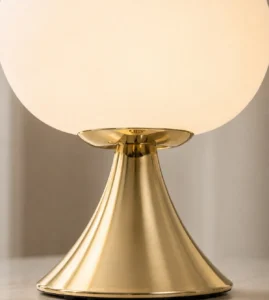5lamp Egg Metal Opal Cam E27 Masa Lambası Pirinç 2