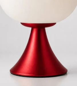 5lamp Egg Metal Opal Cam E27 Masa Lambası Kırmızı 2