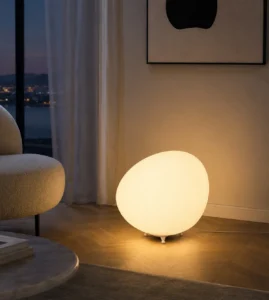 5lamp Kirpi Beyaz Opal Cam Tekli Masa Ve Yer Aydınlatma 3