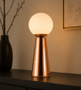 5lamp Lumia Metal Opal Cam G9 Masa Lambası Bakır 5