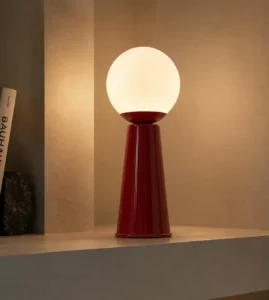 5lamp Lumia Metal Opal Cam G9 Masa Lambası Kırmızı 5