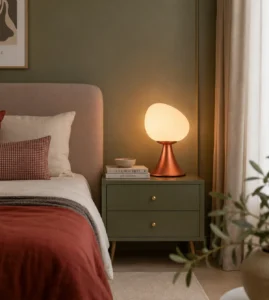 5lamp Egg Metal Opal Cam E27 Masa Lambası Bakır 5