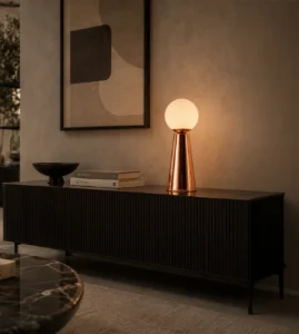 5lamp Lumia Metal Opal Cam G9 Masa Lambası Bakır 6