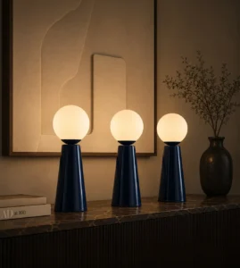 5lamp Lumia Metal Opal Cam G9 Masa Lambası Mavi 6