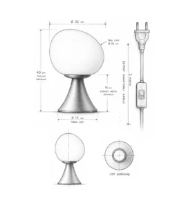 5lamp Egg Metal Opal Cam E27 Masa Lambası Bakır 6