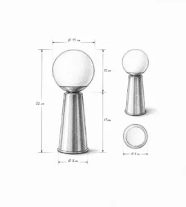 5lamp Lumia Metal Opal Cam G9 Masa Lambası Krom 7
