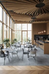 Canya cafe masaları - ofis yemekhanesi